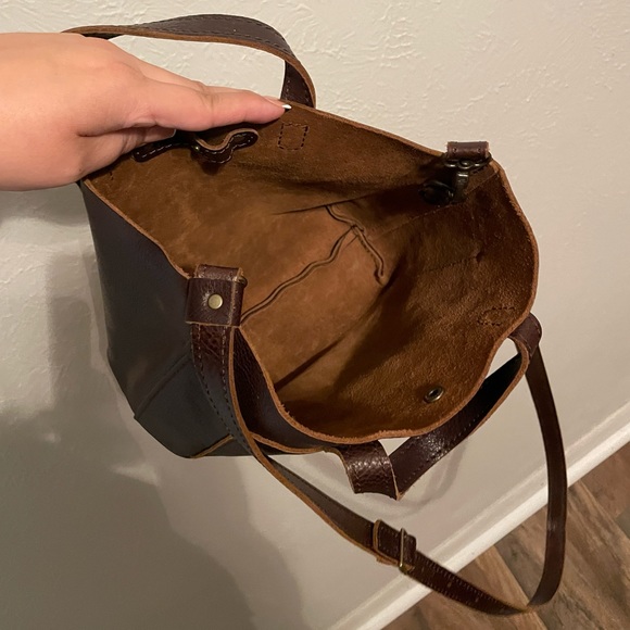 Mini crossbody tote, cold brew color - Picture 5 of 10